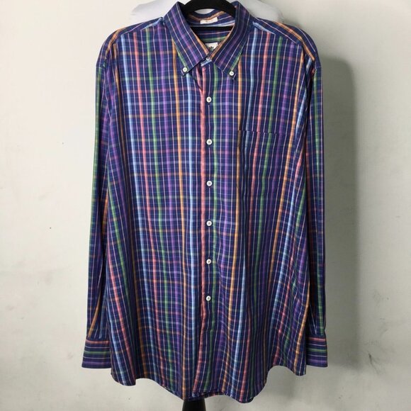 Peter Millar Weekender Finish Multicolor Long Sleeve Button Down Shirt Size XL - Picture 1 of 14